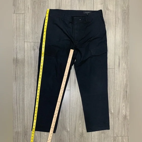 Rag Bone Men's Black Nylon-Cotton Relaxed Fit Cargo Pants Size
